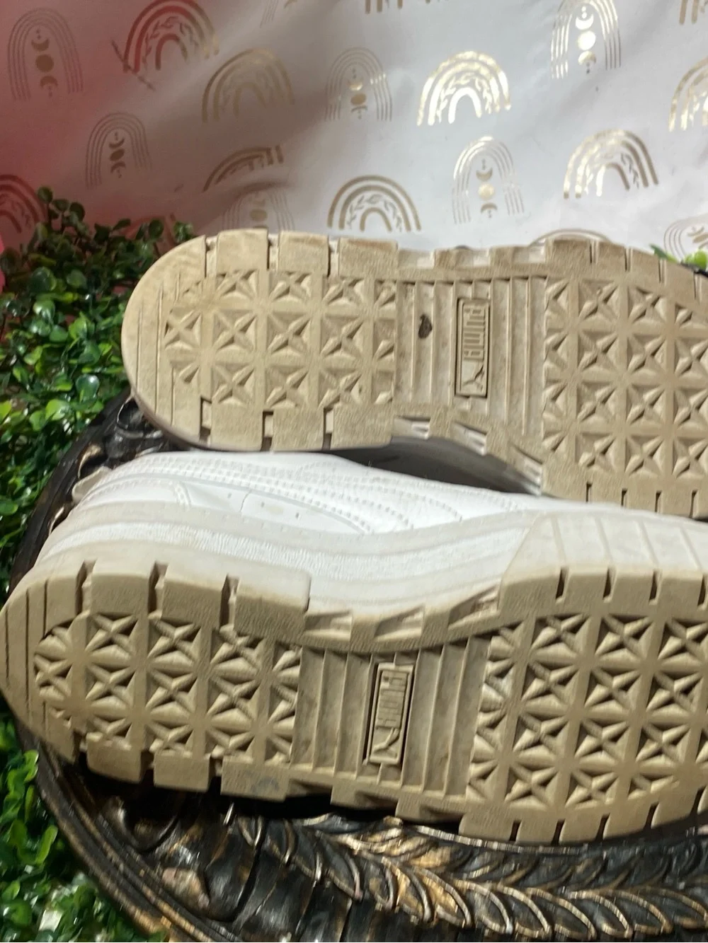 Puma Cream/White Platform Sneakers
